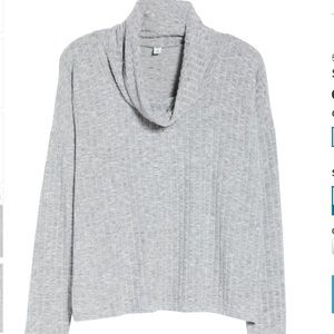 BP Grey Cozy Ribbed Turtleneck Pullover Shirt NWT